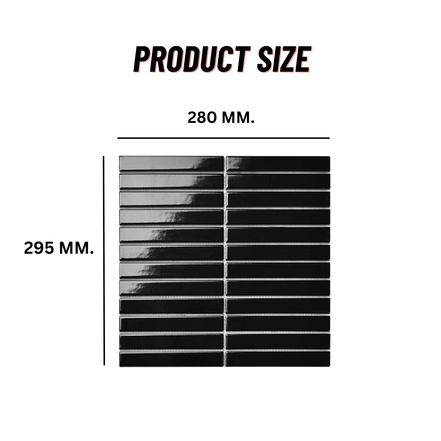 โมเสค TIMELESS TILES รุ่น RM STRIP MOSAIC TILES ขนาด 29.5X28 ซม. สีดำ ผิวเงา (ราคา/ตร.ม.)_1